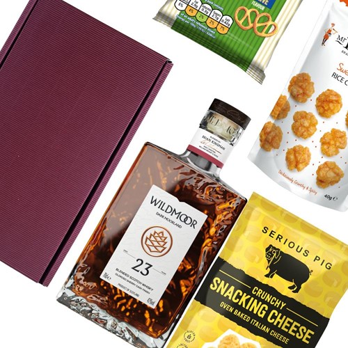 Wildmoor 23 Year Old Dark Moorland Scotch Whisky 70cl Nibbles Hamper
